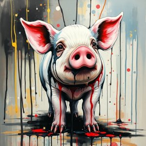 Little Pig AI Illustration by Márta Valentínyi